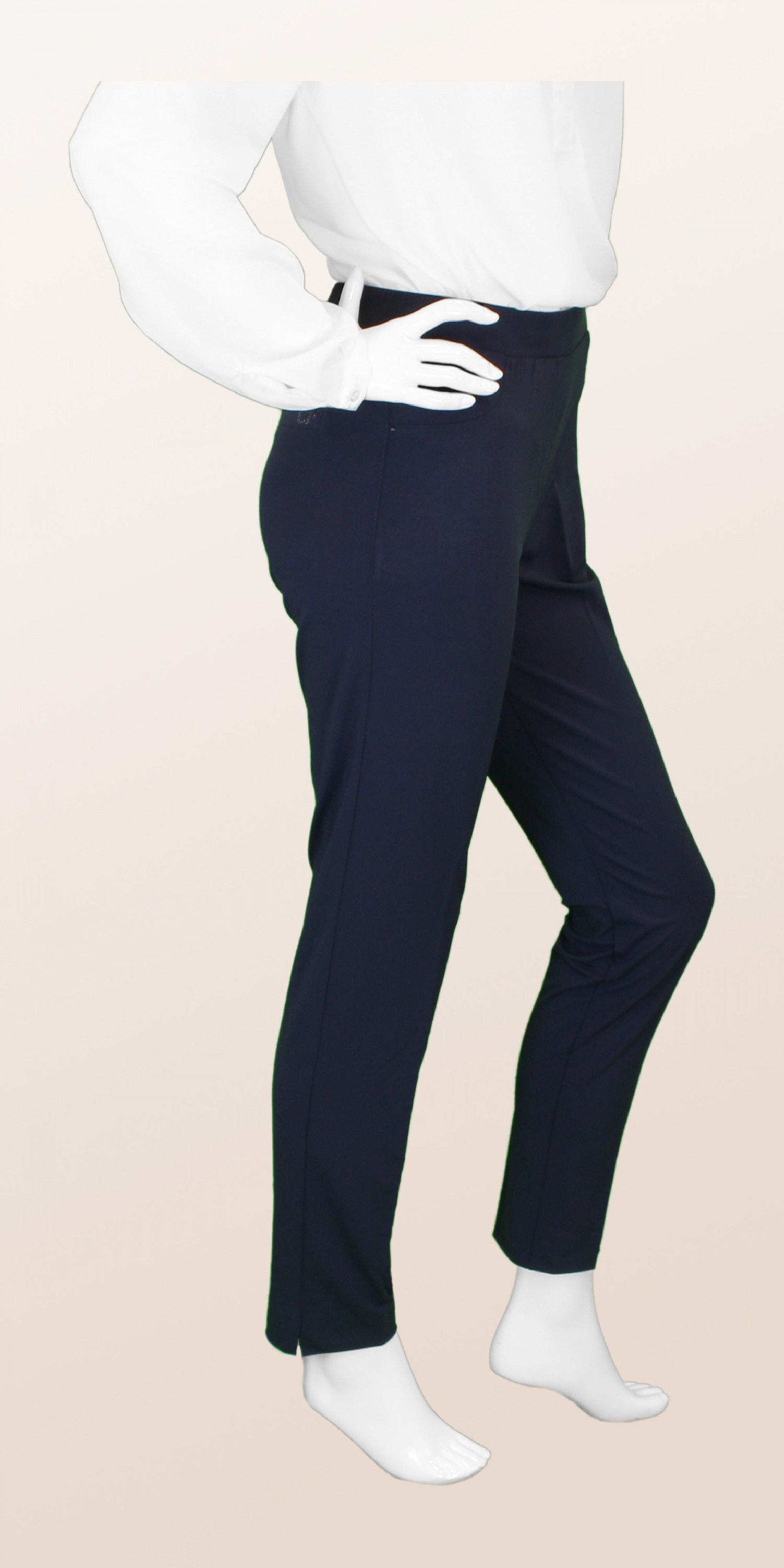 Pantaloni Estivi Carla Ferroni Art.14459 - Vita Alta, Gamba Sigaretta, 72% Acetato, Made In Italy - Foto 3